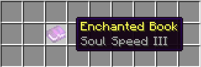 Soul Speed III on a book in Minecraft.